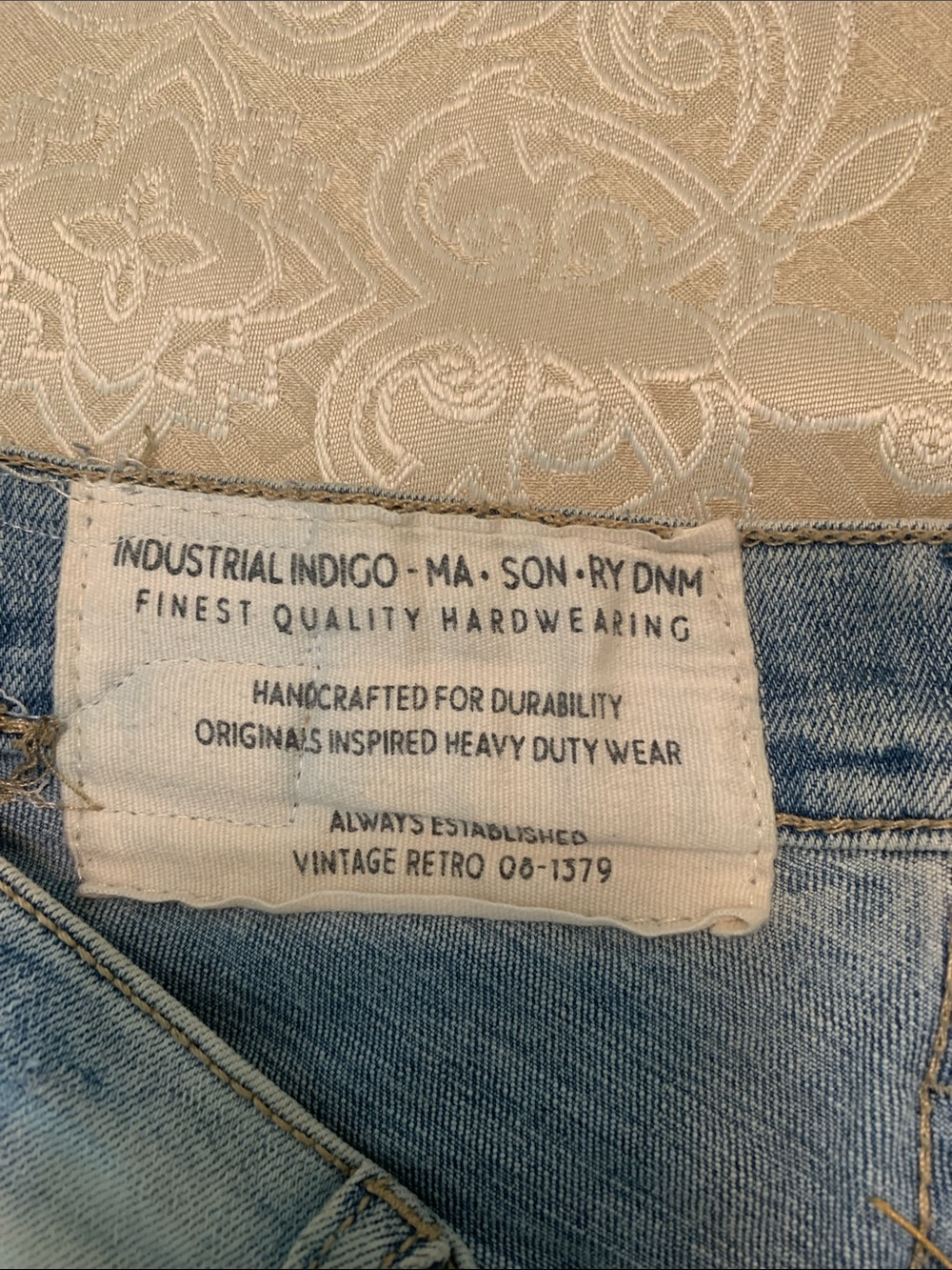 Men's Light Blue Distressed Denim Shorts with Embellished Graphic - Picture 3 of 9